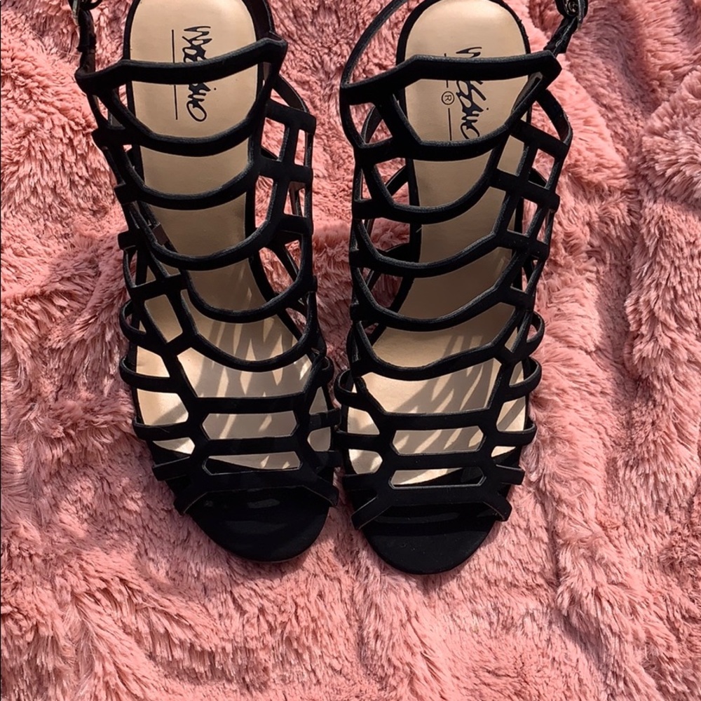 Kylea Caged Strappy Gladiator Style Peep Toe Heels